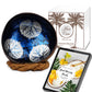 BONAIRE - Kokosnuss Schale Blaue Bowl inkl. Rezepte E-Book und Schalen Halter Meer Coco
