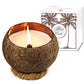Sojawachs Kerze in Kokosnuss Schale inkl. Untersetzer, Naturschale, ohne Duft Meer Coco