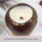 KO SAMUI - Kerze in Kokosnuss Schale Lotus Duft inkl. Untersetzer Meer Coco