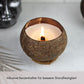 Sojawachs Kerze in Kokosnuss Schale inkl. Untersetzer, Naturschale, ohne Duft Meer Coco