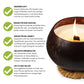 BAHAMAS - Duft Kerze in Kokosnuss Schale inkl. Untersetzer, Kokosnuss Vanille Duft